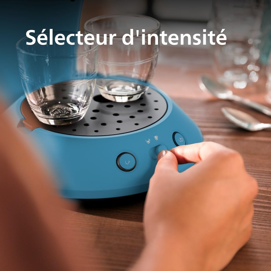 Velante Plus Machine à café à dosettes, Bleu Paon CSA210/00