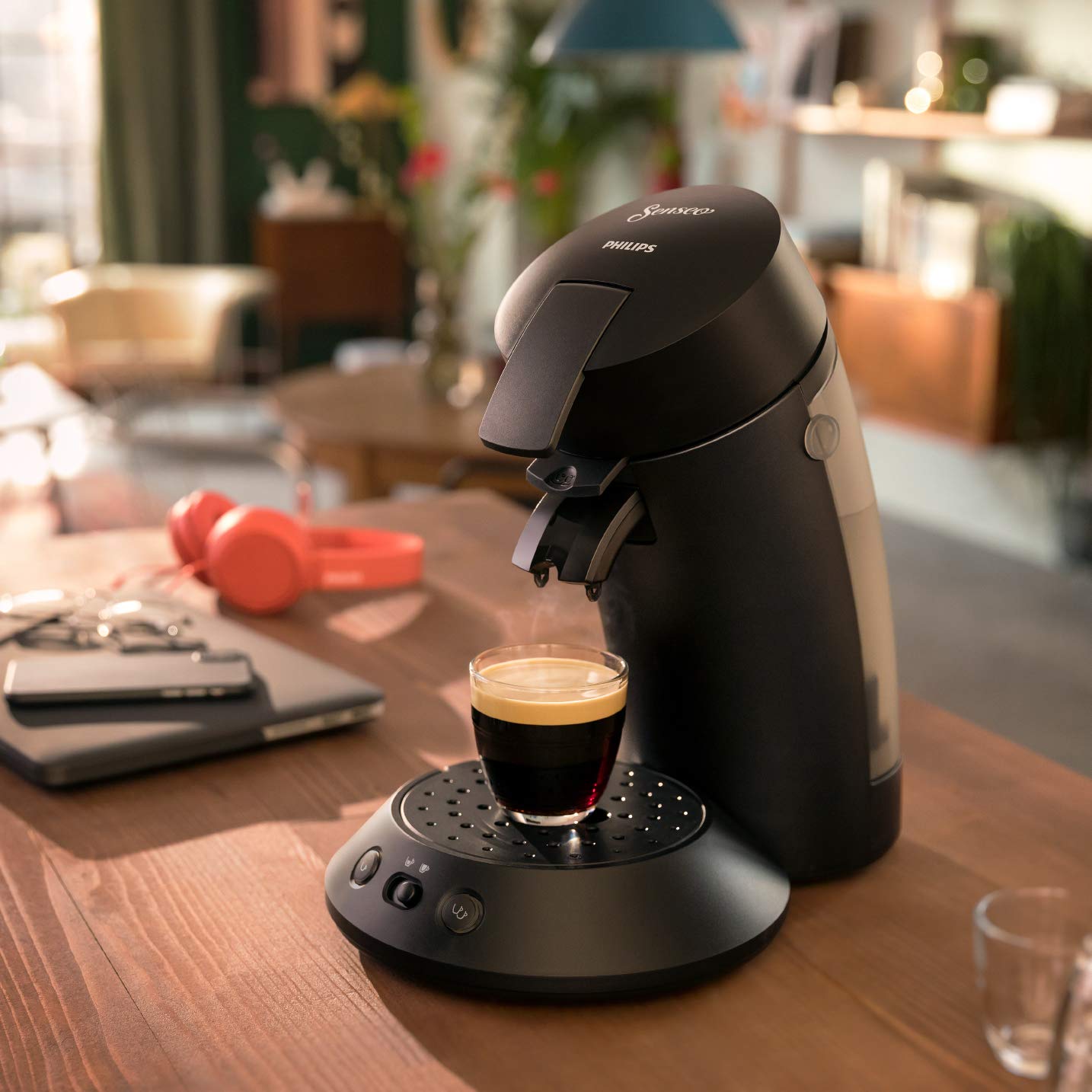 SENSEO Cafetière à dosette Original Plus - machine à café avec fonctions Crema Plus, Noir intense, CSA210/61