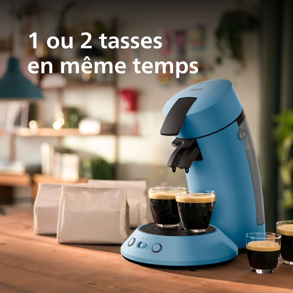 Velante Plus Machine à café à dosettes, Bleu Paon CSA210/00