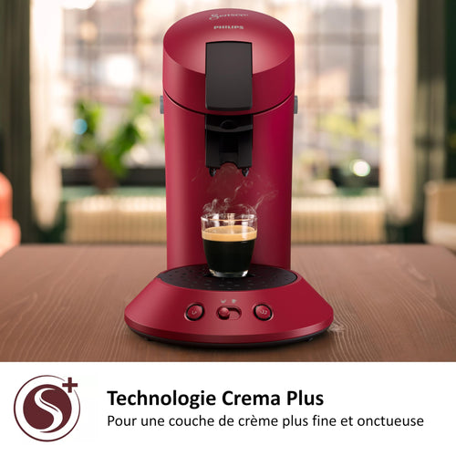 SENSEO Original Plus Machine à Café à Dosettes – 1 ou 2 Tasses, Rouge, CSA210/91
